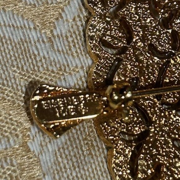 HOLIDAY🎄🎄EISENBERG ICE Sparkly Gold Rhinestone Christmas Tree BROOCH - Picture 8 of 10